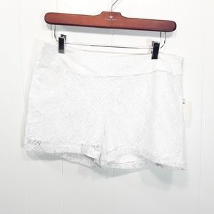 NWT sheer lace shorts with white silky liner size 9